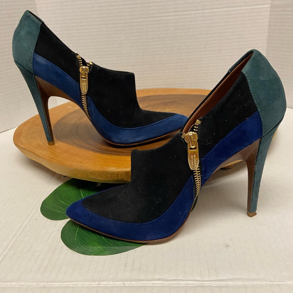 Sigerson Morrison Color Block Suede Poubted Toe H… - image 2